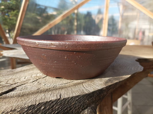 Large, round pot with ash marks by Mr. Mitunobu Ito #51